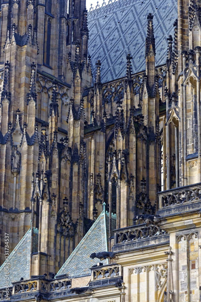 Part of the St. Vitus Cathdral situated at Prague