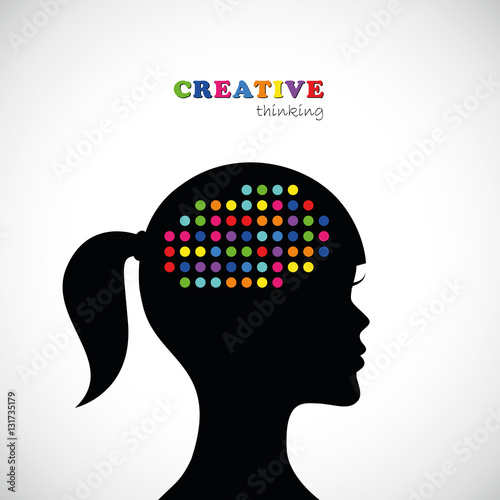 Frau creative thinking