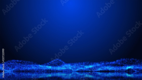 Frozen rippling water  winter blue background for wishes