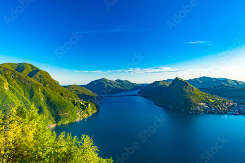 view of the lago di lugano in switzerland
