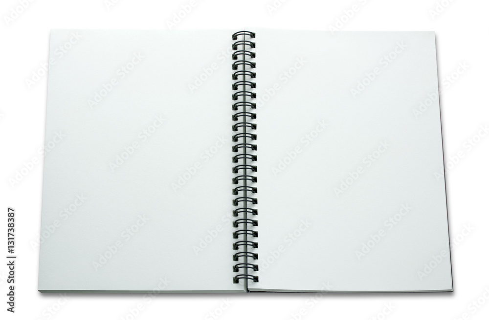 open spiral notebook isolated on white background open spiral notebook isolated on white background