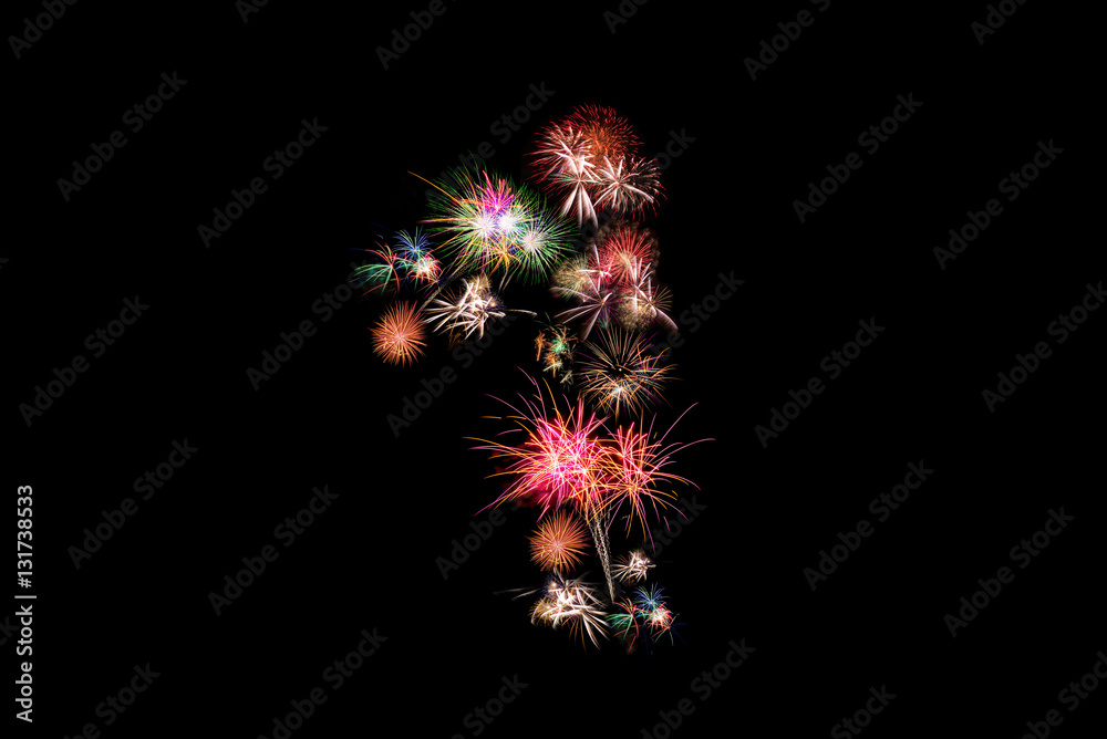 Number 1. Number alphabet made of real fireworks. See other numbers in my portfolio
