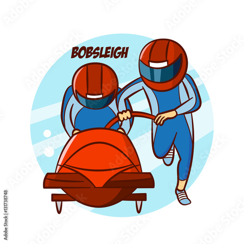 Winter Sport Bobsleigh Sticker