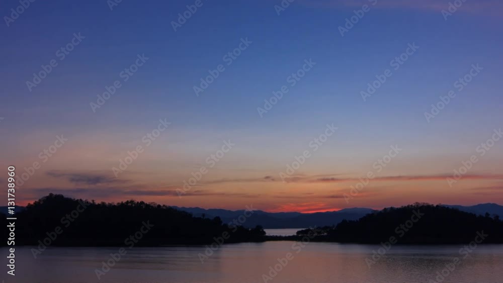 The Ocean lake Dam with cloudy and sunlight in the evening, timelapse scene The Ocean lake Dam with cloudy and sunlight in the evening, timelapse scene