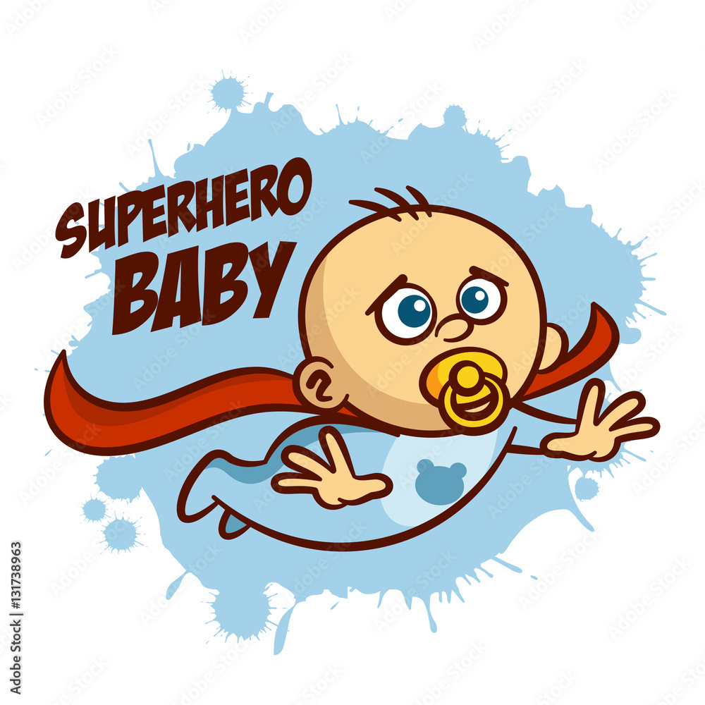 Superhero Baby Boy Flying Sticker