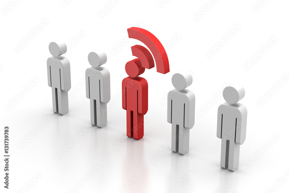 3d people with rss symbol 3d people with rss symbol