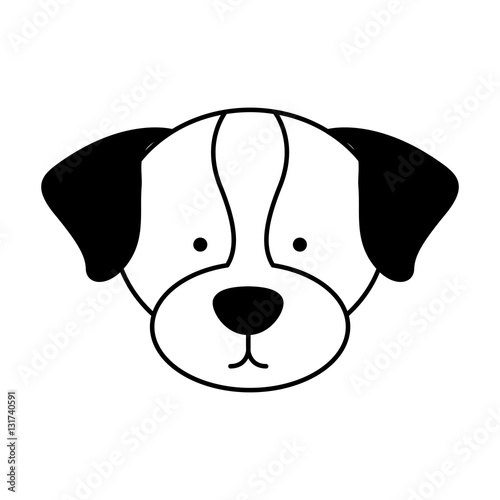 cute dog mascot head isolated icon vector illustration design