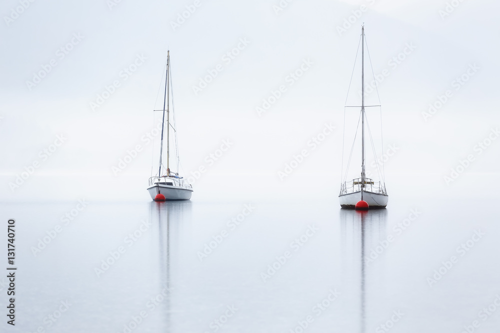 Boats in a misty day Boats in a misty day