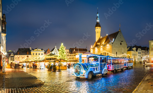 Train for sightseeing near Traditional Christmas Market On Town 