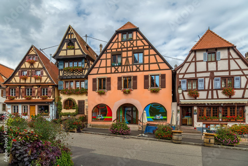 Market Square in Dambach-la-Ville, Alsace, France