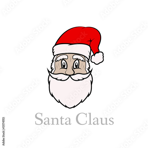 Happy New Year. Christmas post card. Vector Santa Claus.