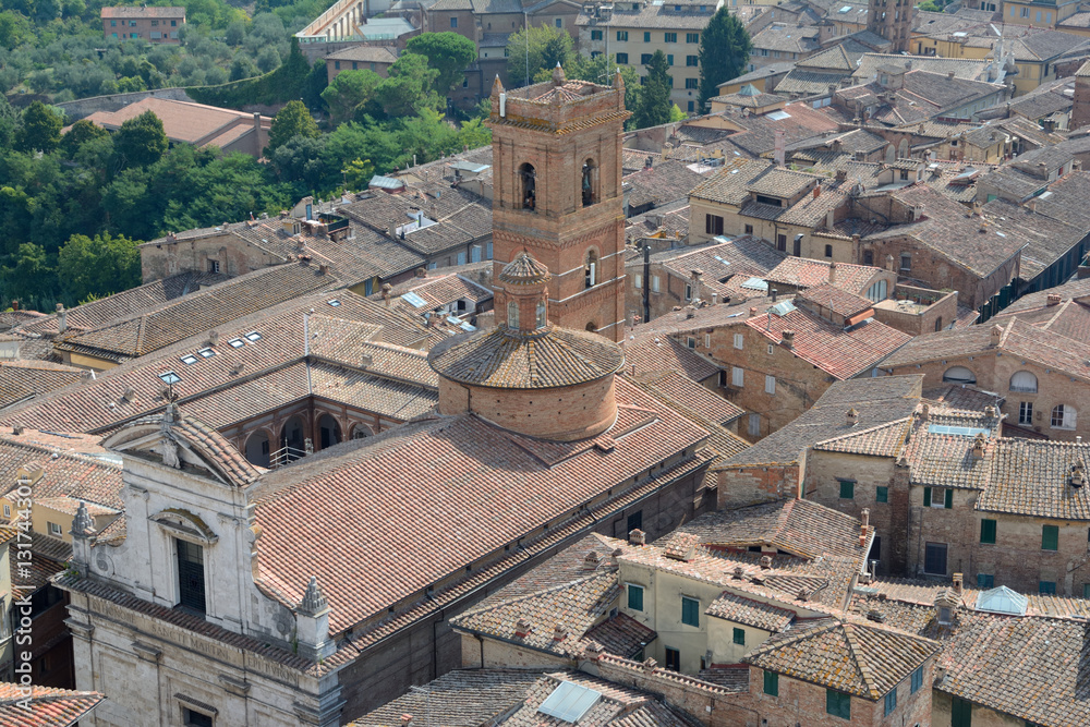 Aerial view of Siena city in Tuscany, Italy.