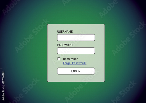 Login screen awaiting for username and password