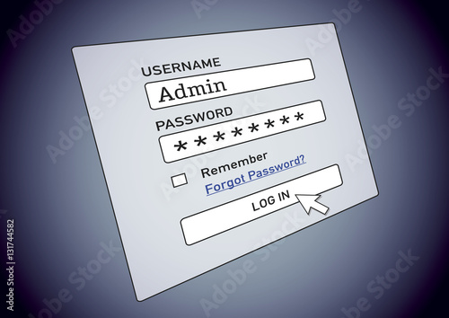 cybersecurity username and password to log in the account