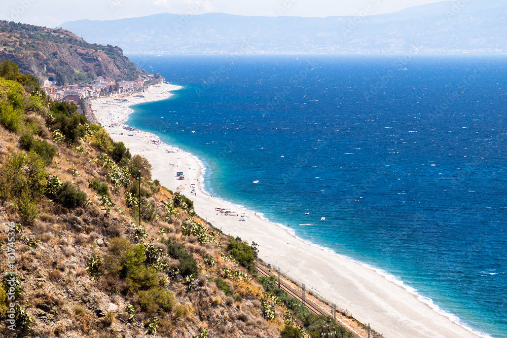 View of the coastline of Sicily