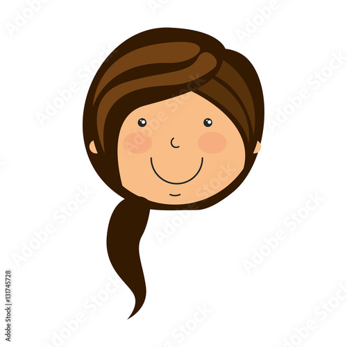 young woman avatar character vector illustration design