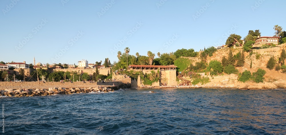 Antalya: Mermerli Beach and Restaurant with the Harbour, City Walls in the Oldtown Kaleici, Turkey