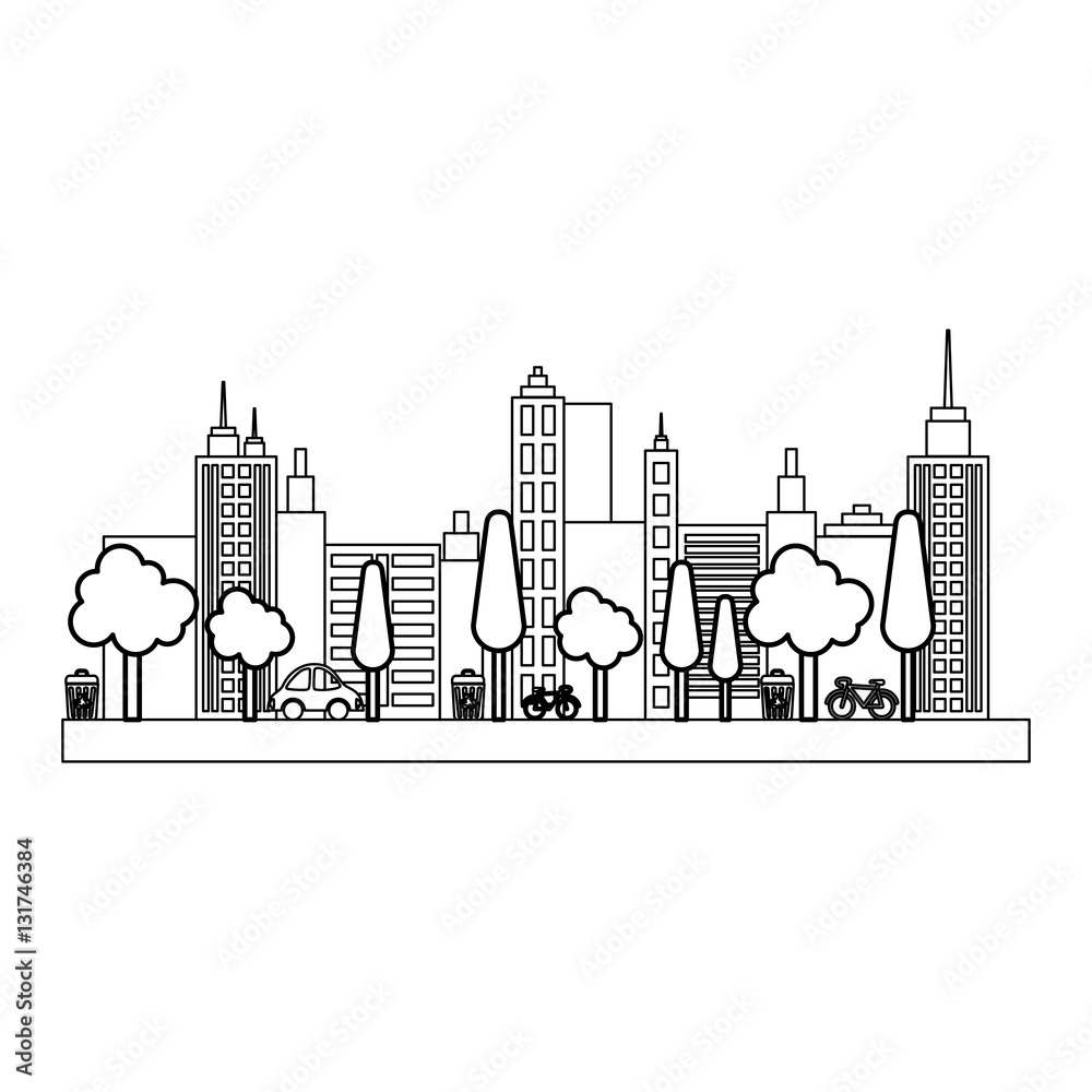 Fototapeta premium City urban view icon vector illustration graphic design
