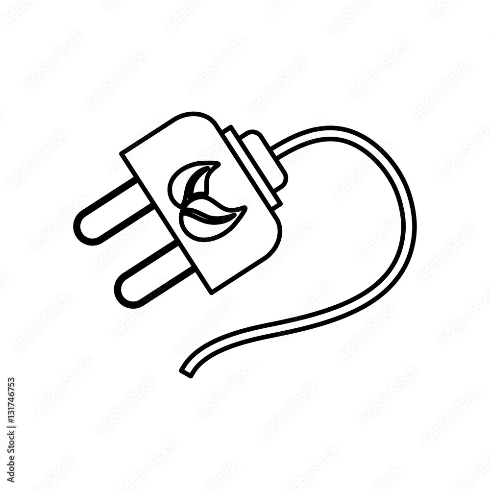 Fototapeta premium Green energy power icon vector illustration graphic design
