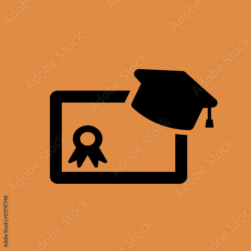 graduate certificate icon.flat design
