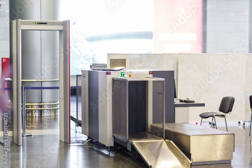Принти на полотні Airport security check point with metal detector