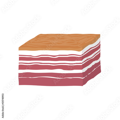 Smoked piece of lard. bacon