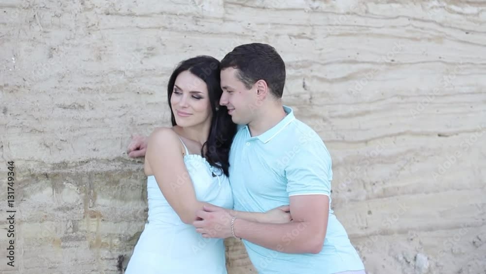 couple in love smiling and talking among themselves