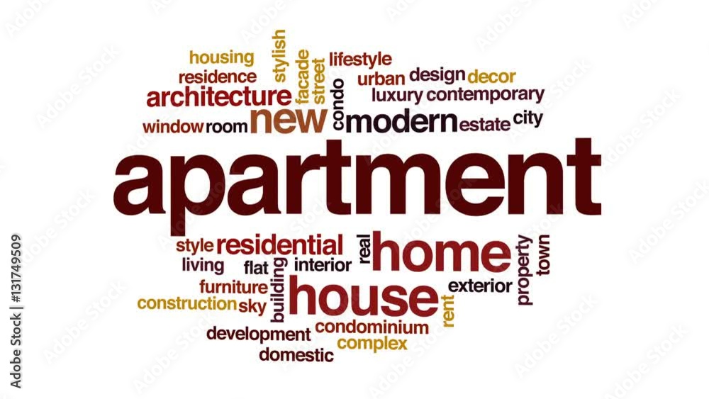 Apartment animated word cloud. StockVideo Adobe Stock