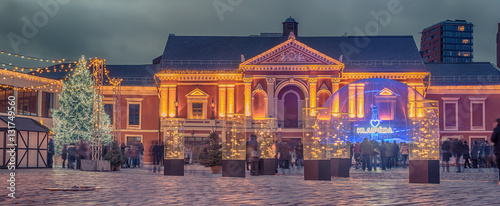 Klaipeda, Lithuania: Christmas lights and decorations in Theatre square
 photo