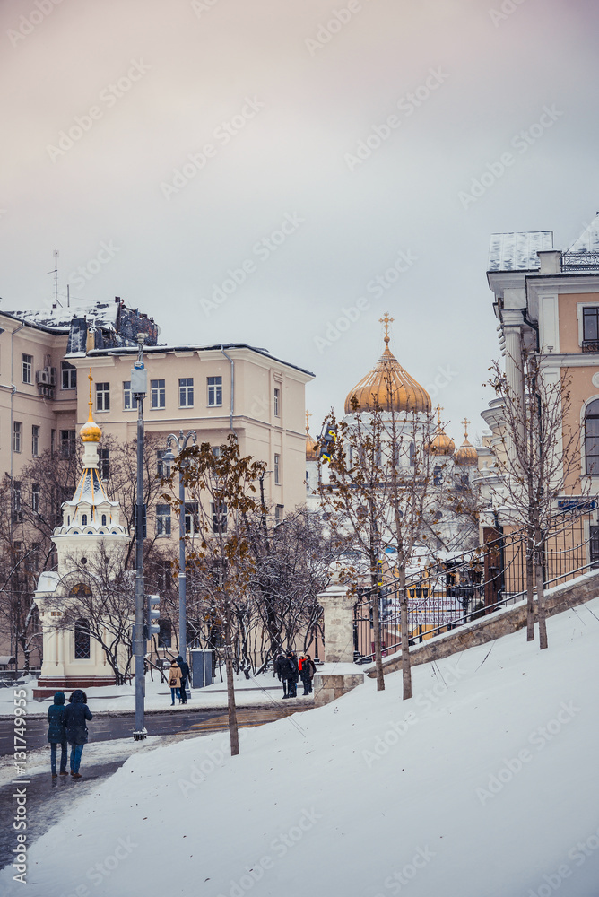 Obraz premium Chapel of St. Nicholas of Mozhaisk on the Znamenka, Moscow