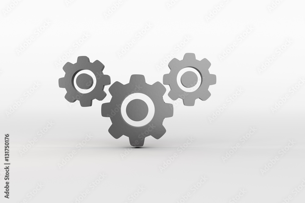 teamwork concept on the gearwheels, 3D rendering teamwork concept on the gearwheels, 3D rendering
