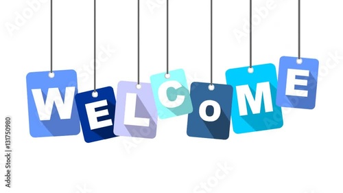 welcome video with blue flat tag