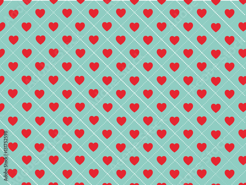 Blue and Red Hearts Background