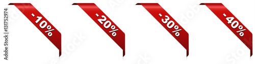 Rote Rabatt-Banner Set