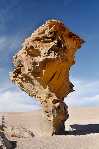 Árbol de Piedra ("stone tree") an rock formation in Bolivian Altiplano desert 