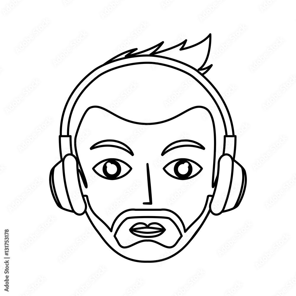 young man with headset character vector illustration design young man with headset character vector illustration design
