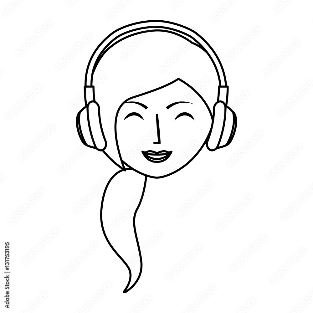 young woman with headset character vector illustration design young woman with headset character vector illustration design