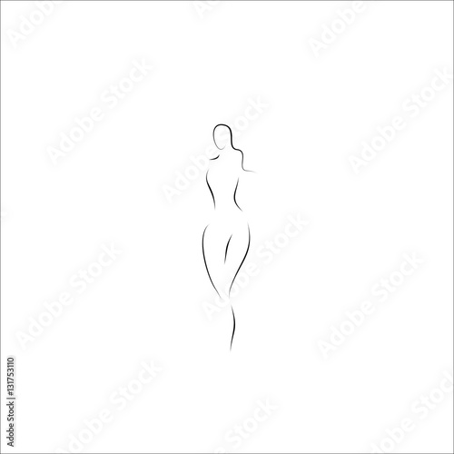 female nude vector lines