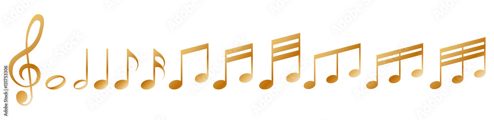 Fototapeta premium golden sheet music