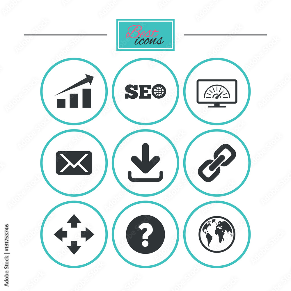Internet, seo icons. Bandwidth speed sign. Internet, seo icons. Bandwidth speed sign.