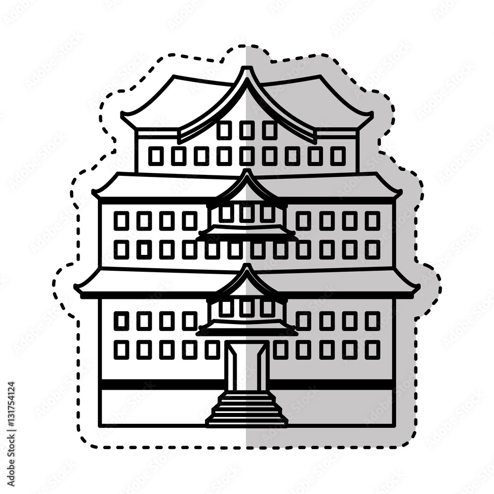 japanese building traditional icon vector illustration design