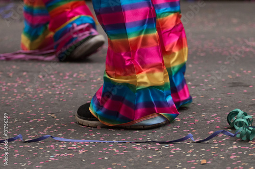clown feet on a carnival festival