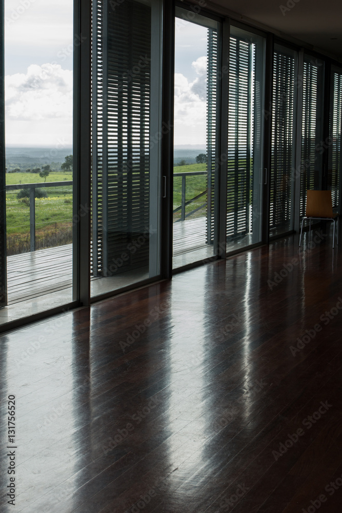 Fototapeta premium interior wooden stripe house