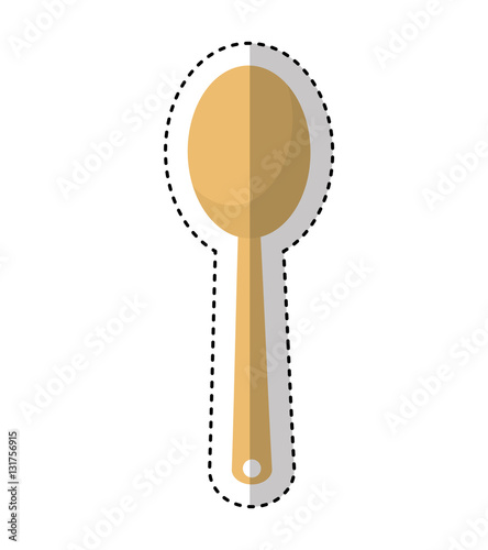 spoon wood cutlery isolated icon vector illustration design