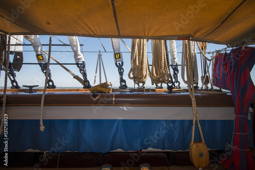 Ropes on a sail ship