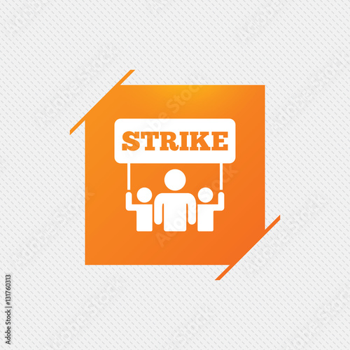 Strike sign icon. Group of people symbol.