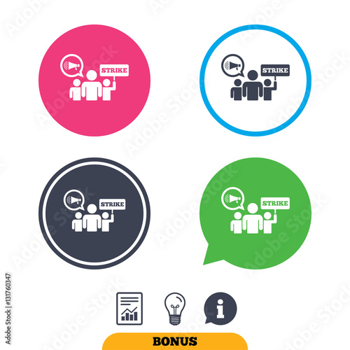 Strike sign icon. Group of people symbol.