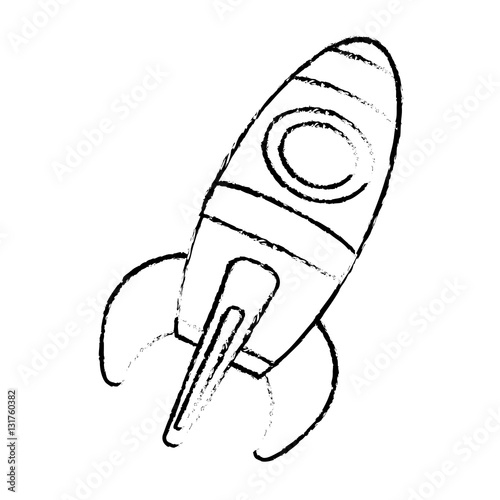 space rocket vehicle icon over white background. vector illustration