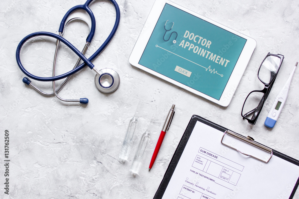 concept of appointment to doctor online top view Stock Photo | Adobe Stock