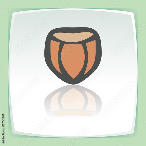 Vector outline hazelnut icon. Modern infographic logo and pictogram.